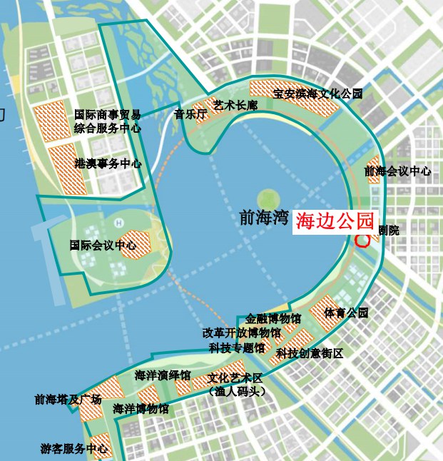 据报道,前海将按照"公园中建城市,城市中建公园"的理念,规划形成"一湾