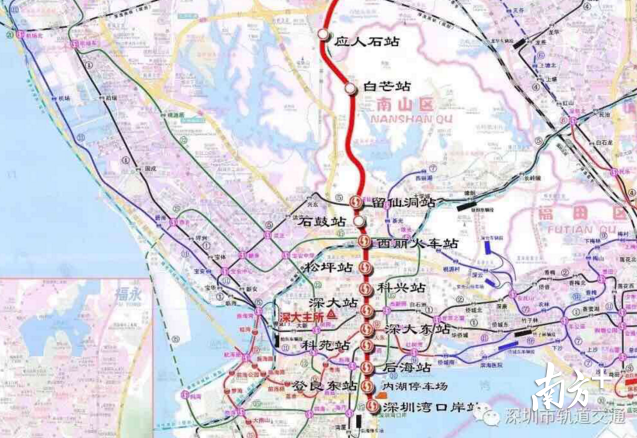 地铁13号线将横跨南山宝安光明！直达深圳湾口岸！