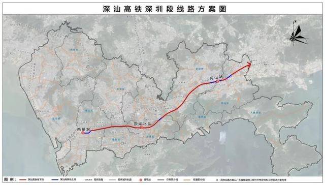 深汕高铁深圳段线路图