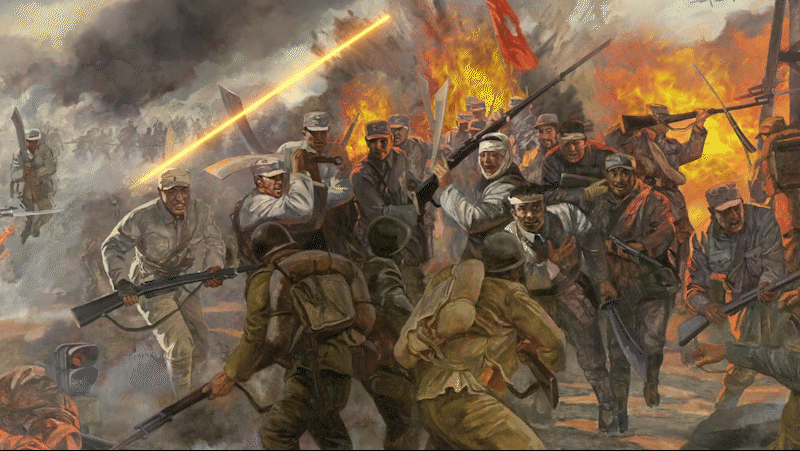 1940年百团大战油画图片