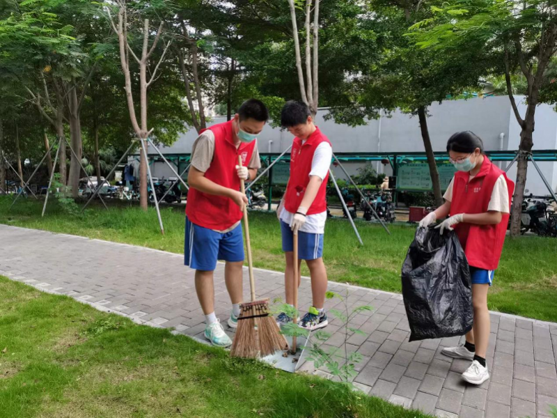 蚝业社区组织青少年志愿者开展新时代文明实践站活动